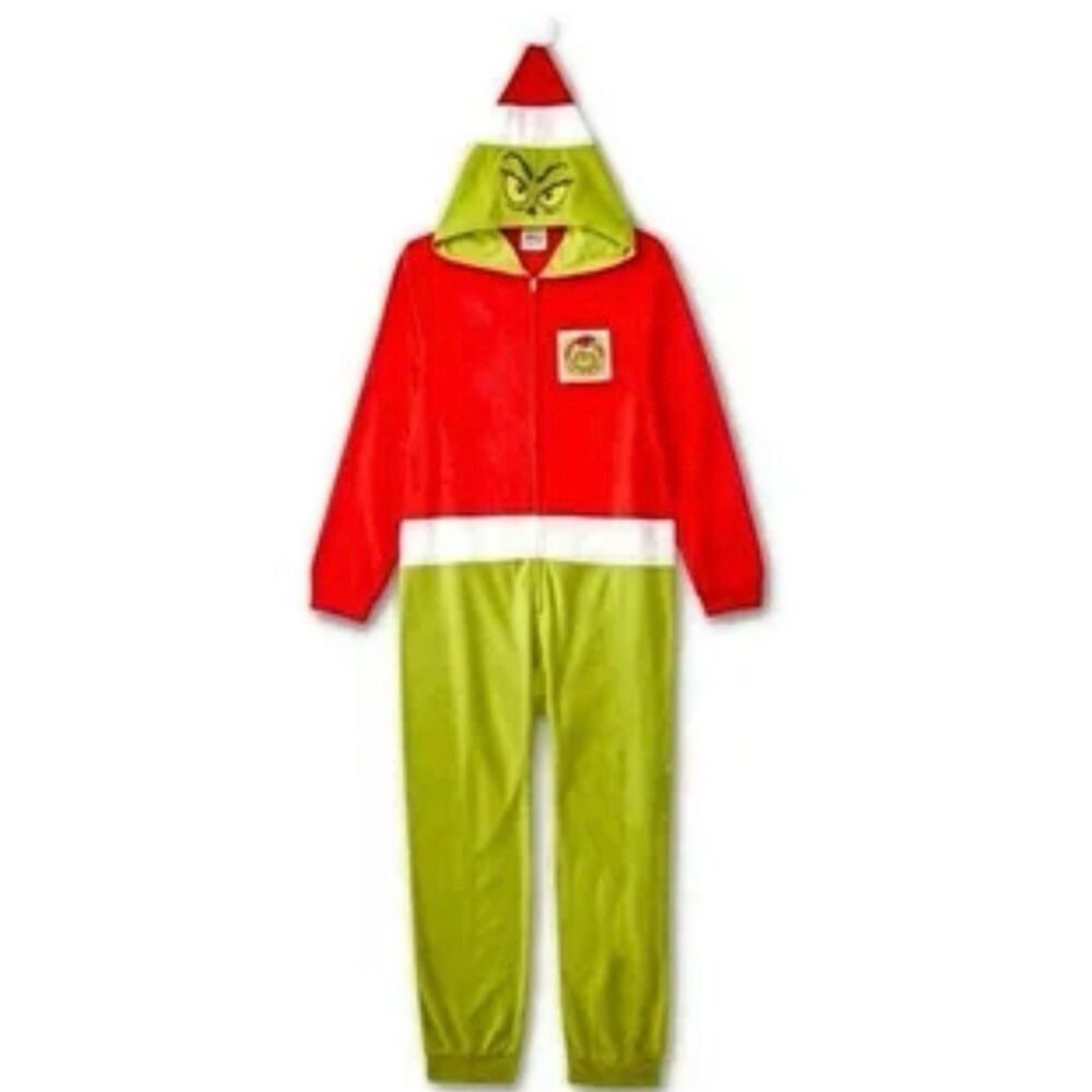 Grinch Holiday Onesie Union Suit Sz M (8)